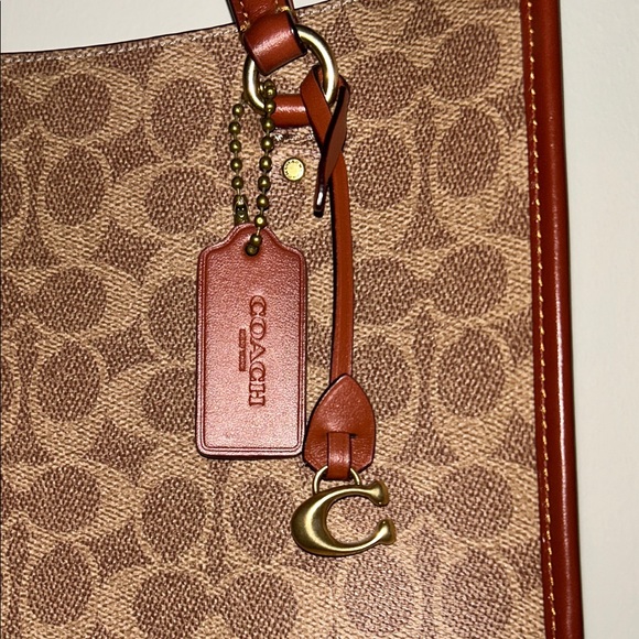 Coach Tan and Brown Signature Tote - Picture 3 of 8